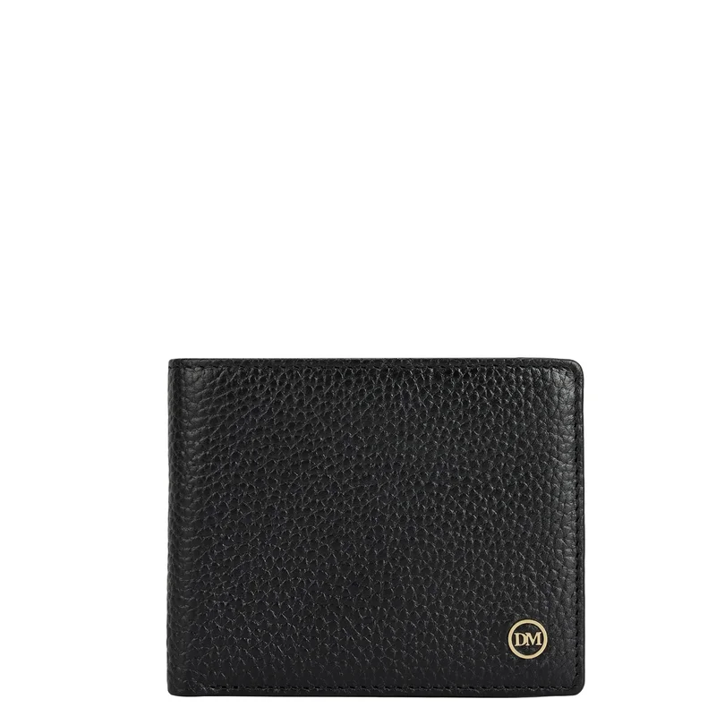 Da Milano Black Bifold Leather Mens Wallet